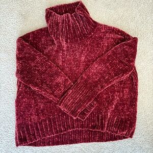 Cynthia Rowley Chenille Turtleneck Sweater - Red